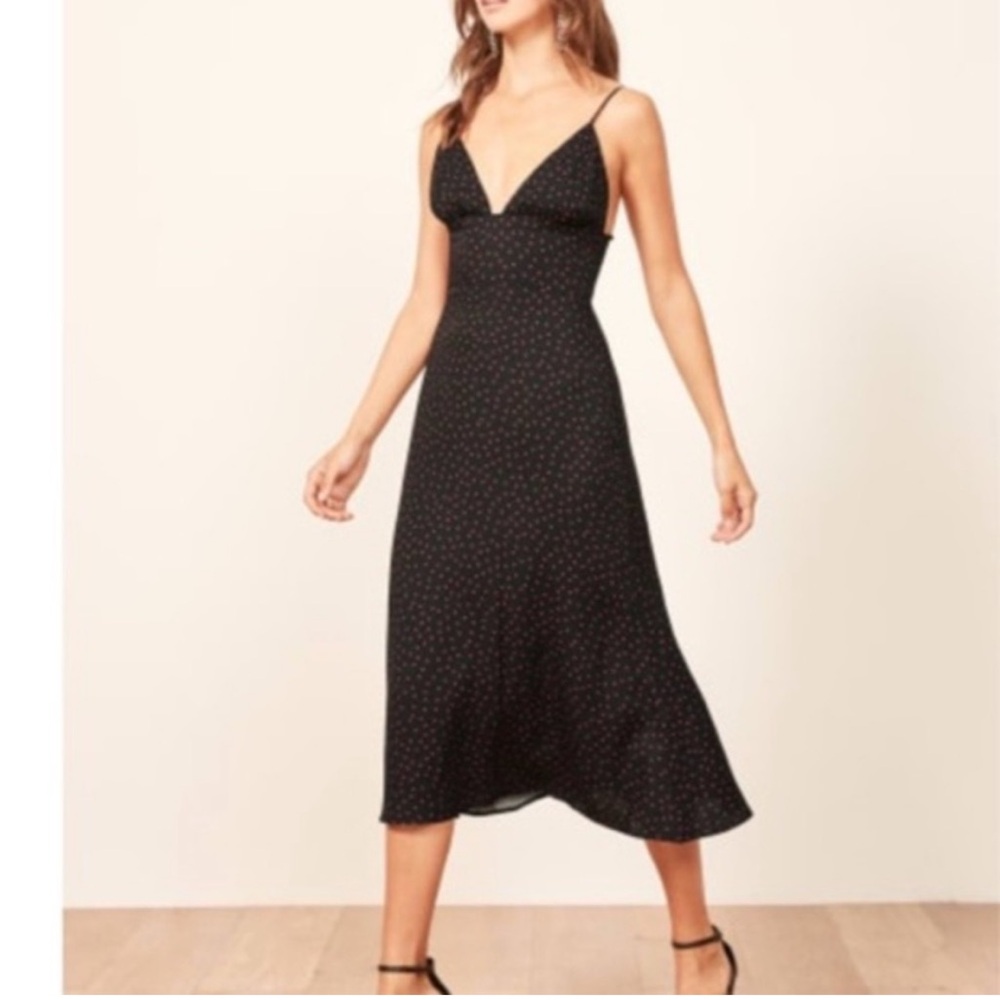 Reformation Talita Midi Dress, tie strap, size 4